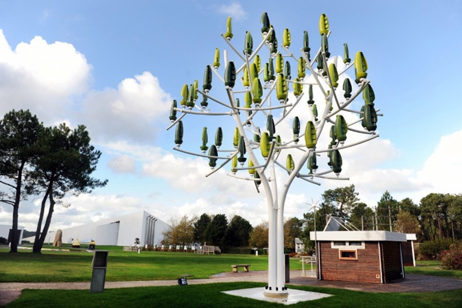 turbine viitorului eoliene in forma de copac instalate in paris